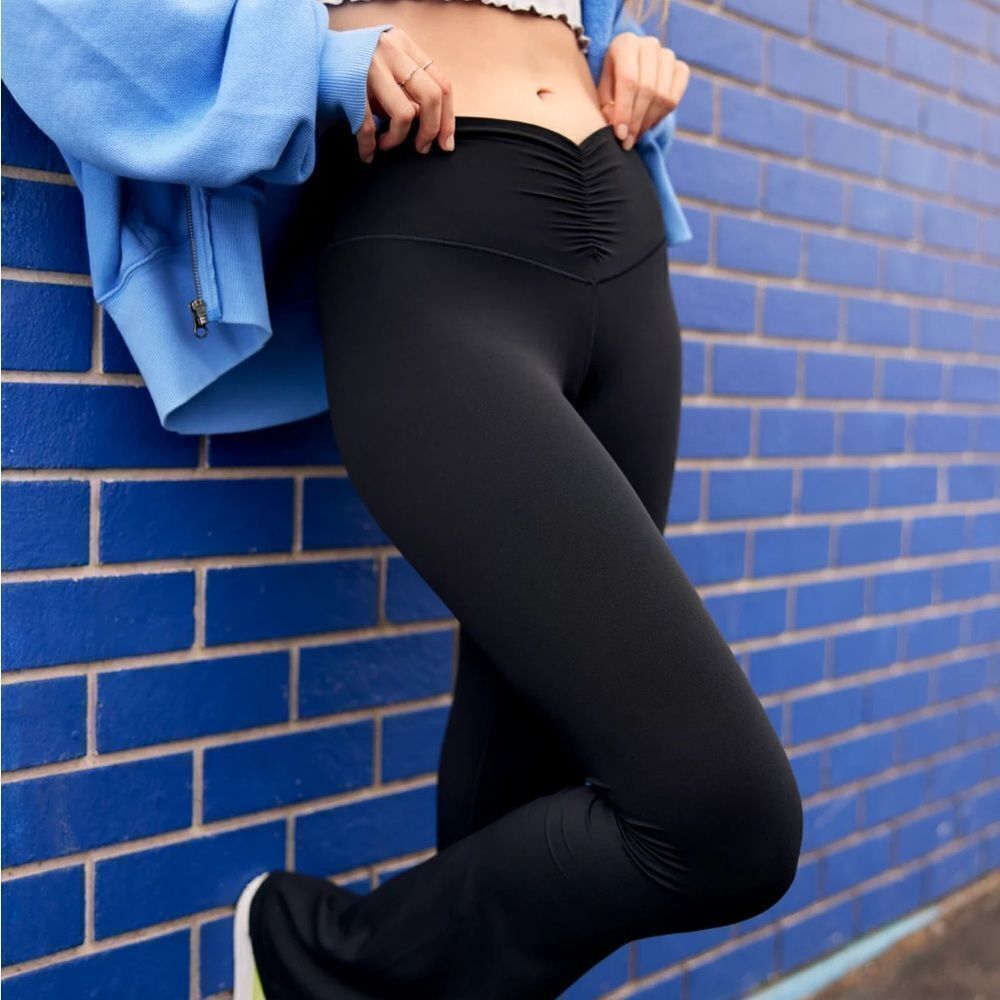 OFFLINE By Aerie Real Me High Waisted Ruched Flare Legging